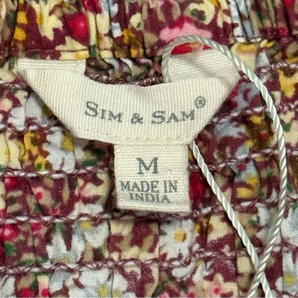 Sim & Sam Cropped Floral Halter Women Size Medium Balloon Sleeve Top NWT - Picture 5 of 9